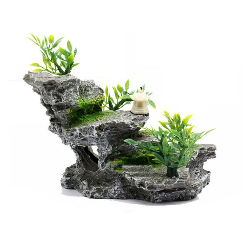 Aquarium Rockery Mountain Stone Hiding Fish Cave Decor