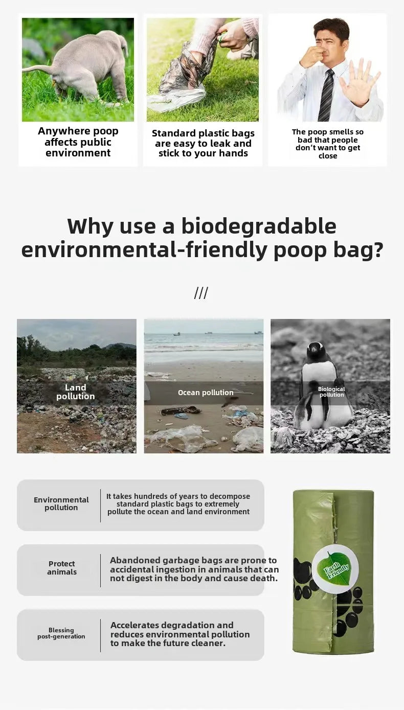 Biodegradable Dog Poop Bags with Dispenser (20 Rolls)