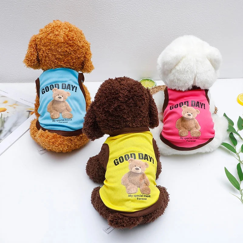 Cute Cartoon Bear Pet T-Shirt for Small and Medium Dogs