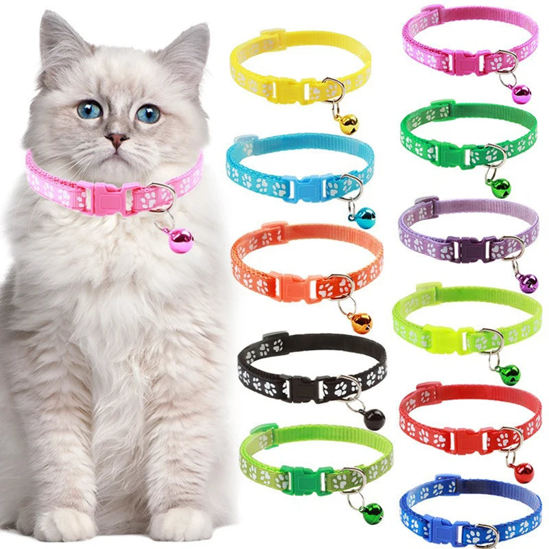 Collier à Cloche Imprimé Coloré pour Chats et Chiens