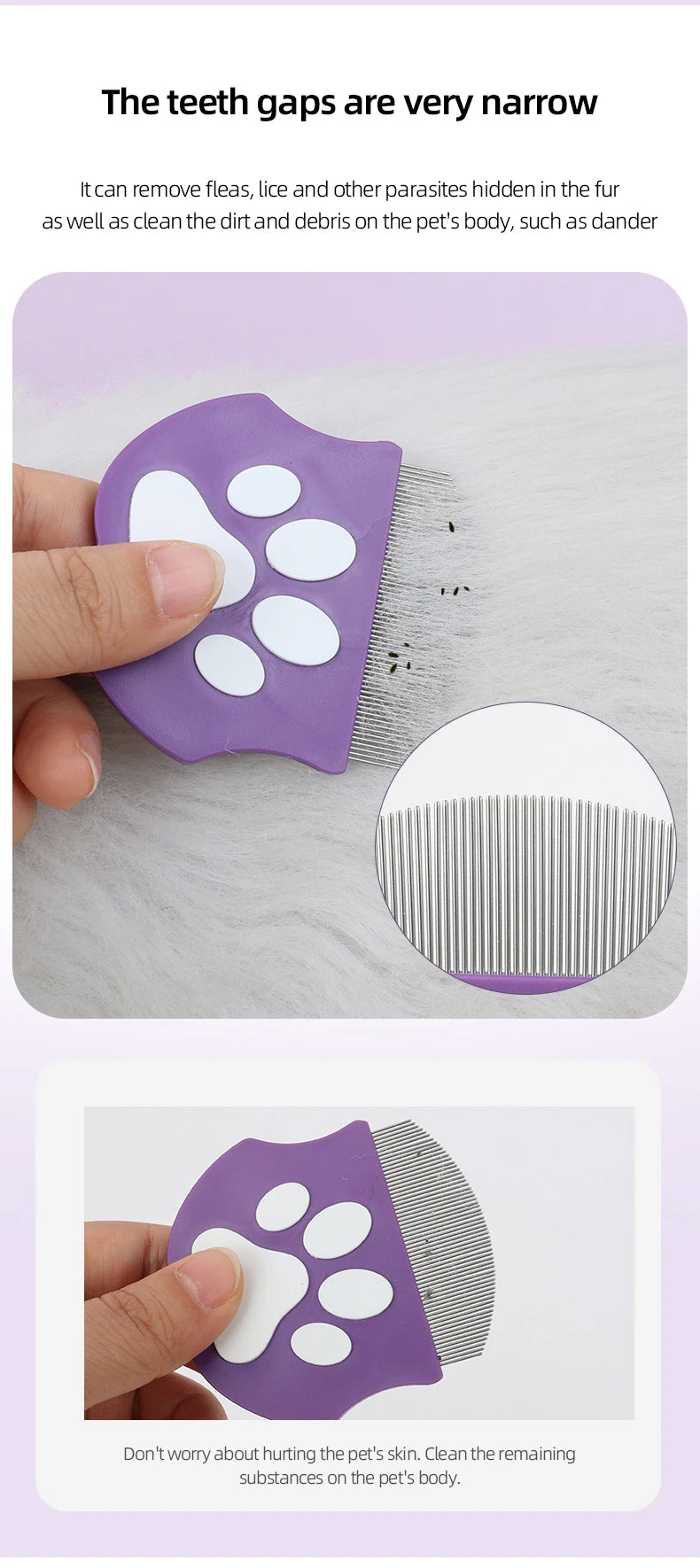 Peigne Courbé pour Toilettage de Chats et Chiens