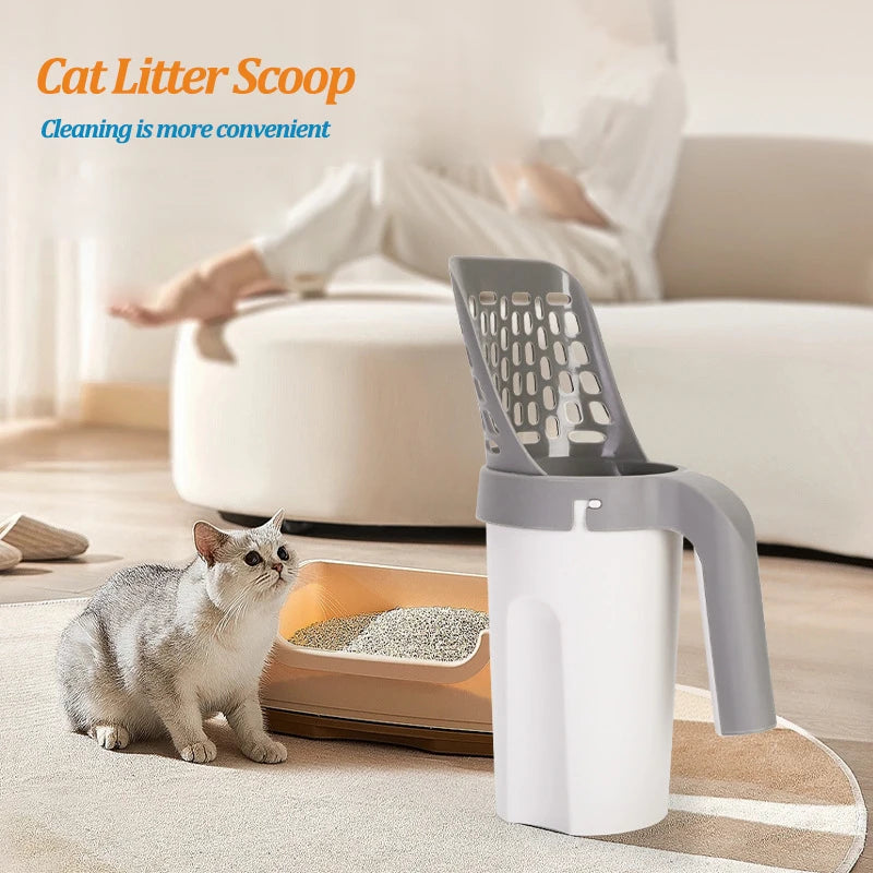 Cat Litter Scoop with Integrated Waste Bag Holder
