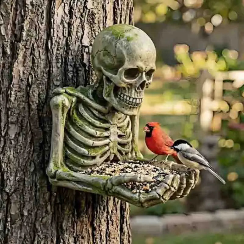 Tree Face Bird Feeder - Resin Tree Hugger Sculpture for Outdoor Garden