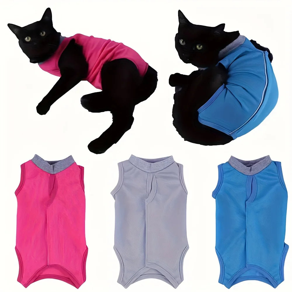 Adjustable Cat Recovery Suit for Post-Surgery Protection