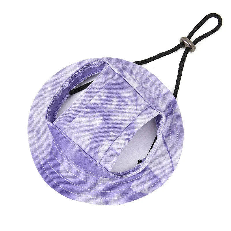Breathable Cotton Sun Hat for Dogs and Cats with Ear Holes