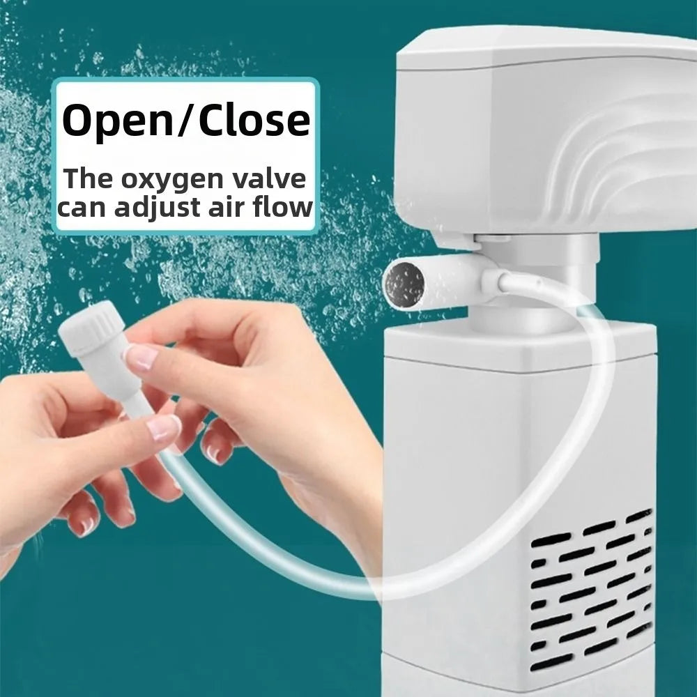 3-in-1 Aquarium Filter Pump with Adjustable Flow & Quiet Operation