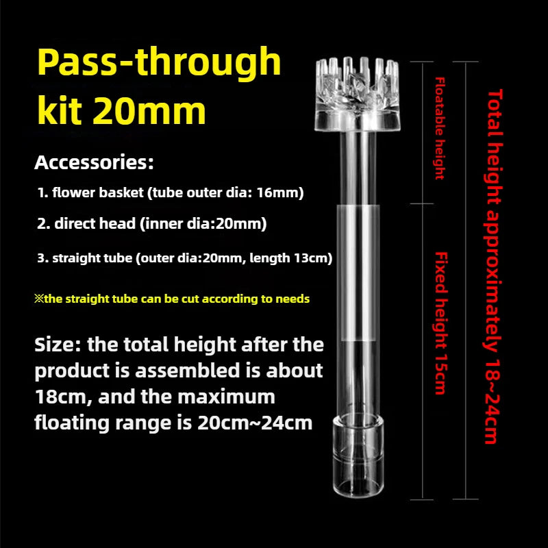 Clear Aquarium Skimmer with Acrylic Lily Pipe Inflow Outflow