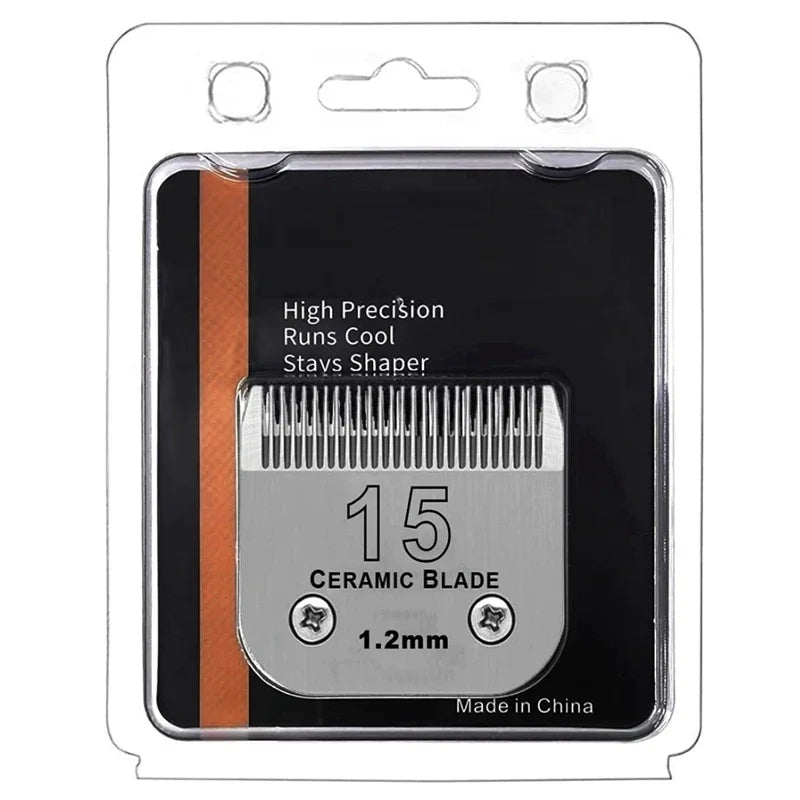 A black plastic case containing a 15mm ceramic blade with a 1.2mm thickness for pet clipping.