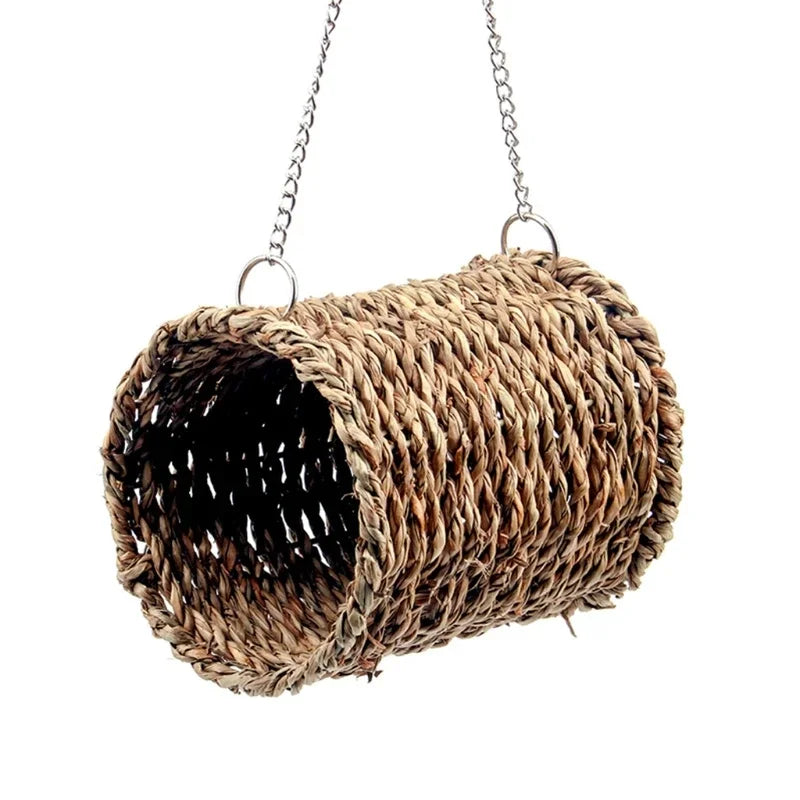 Handwoven Natural Grass Hanging Bird Nest for Small Birds