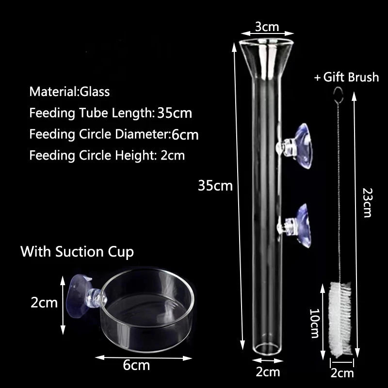 Glas-Aquarien-Fütterungsrohr mit Saugnapf