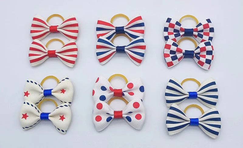 Pet Hair Bows with Elastic Bands (100-Pack)