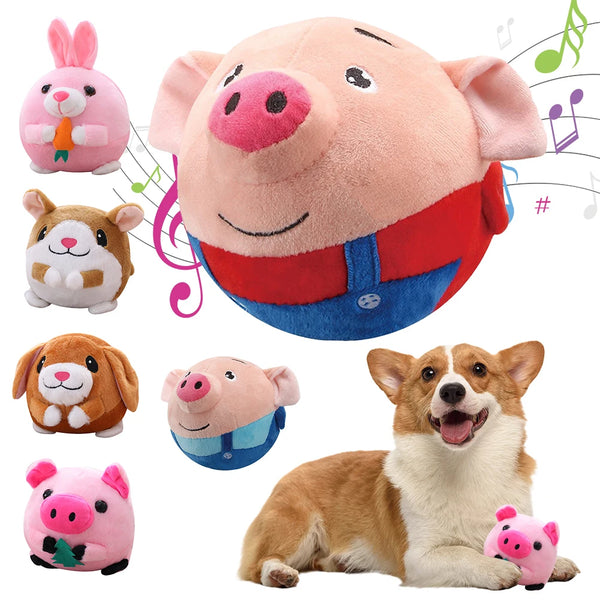 Jouet en peluche interactif pour chien qui rebondit