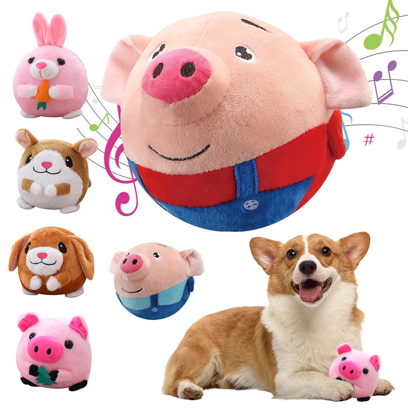 Jouet en peluche interactif pour chien qui rebondit