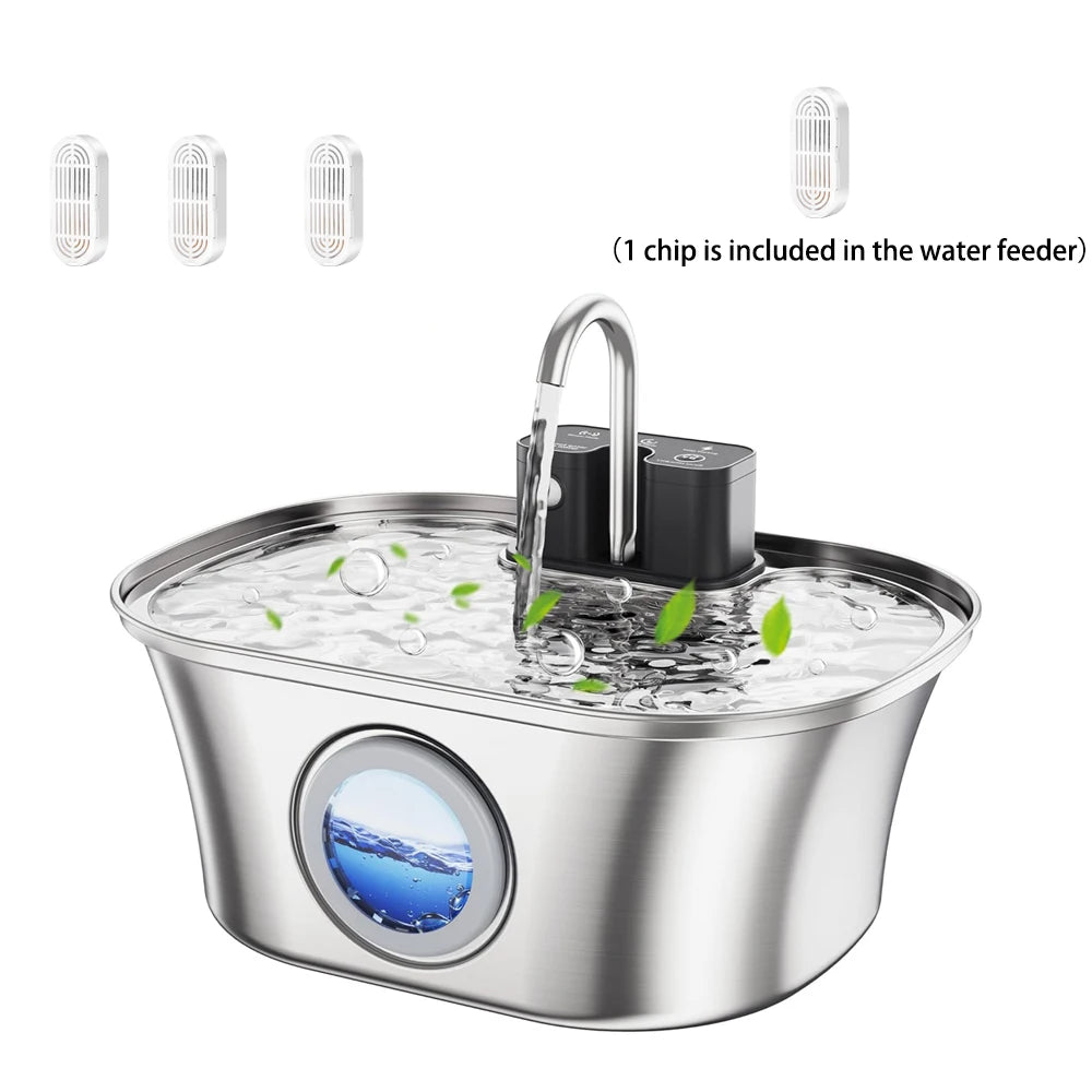 3.2L Stainless Steel Cat Water Fountain with Smart Sensor