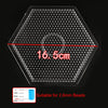 A hexagonal grid with a measurement line indicating 16.5 cm and a scale for bead sizes, suitable for 2.6mm beads.