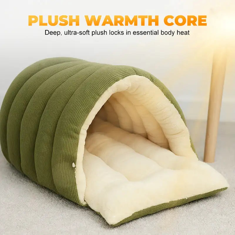 Cozy Thermal Plush Cat Bed with Removable Washable Cover