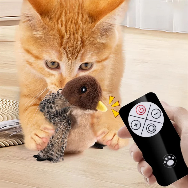 Jouet pour chat moineau télécommandé interactif