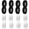 A set of eight black silicone nozzles for a cat water fountain.