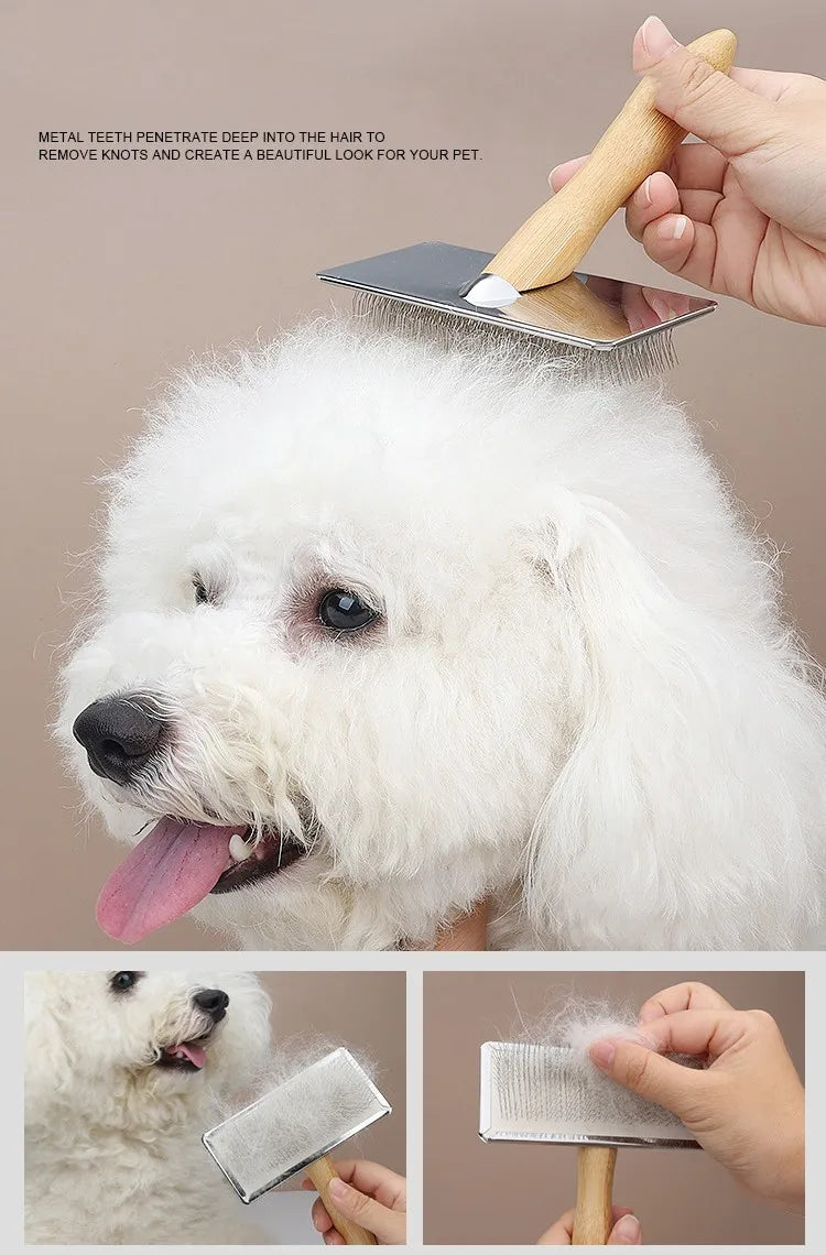 Peine de Madera Maciza para Aseo de Mascotas