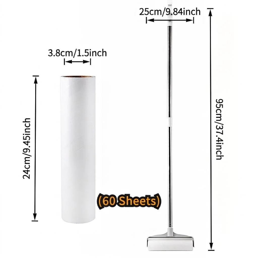 Extendable Pet Hair Lint Roller with 2 Refill Rolls
