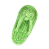 A bright lime green cotton rope dog toy with a knotted end, suitable for dental health and interactive play.