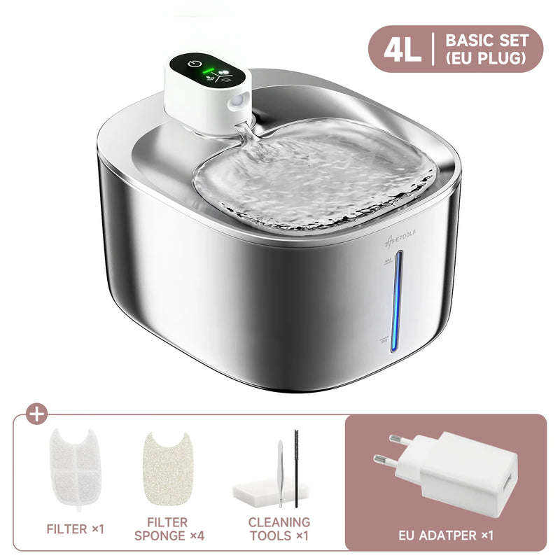 Fuente de Agua Inalámbrica para Gatos con Sensor