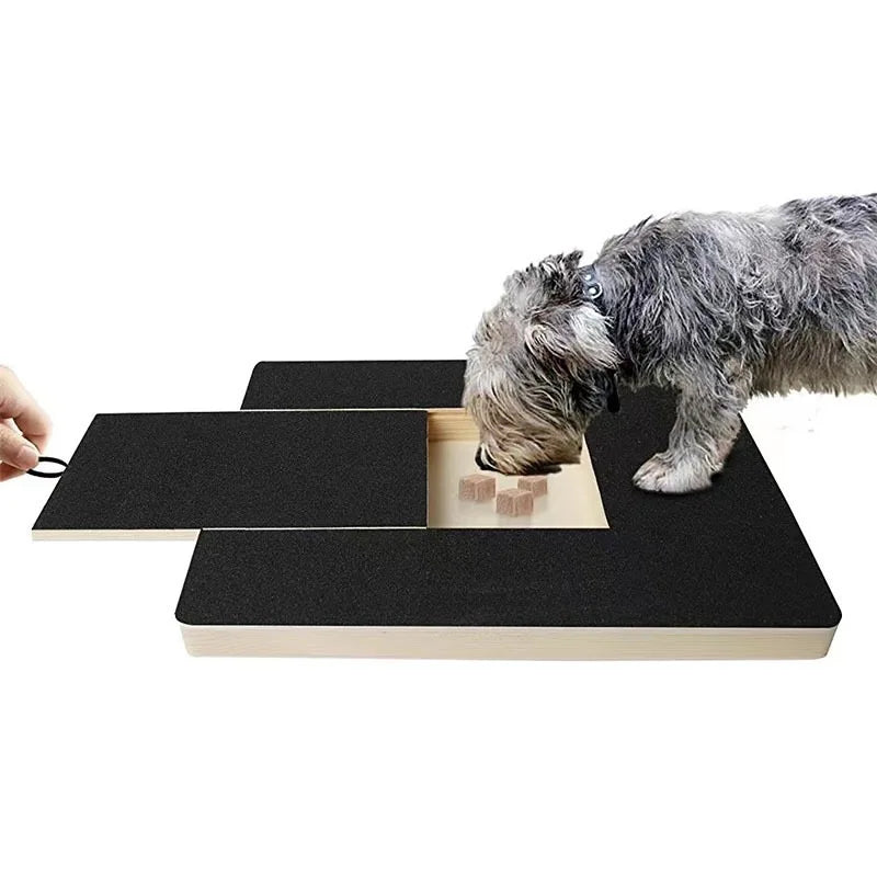 Wooden Dog Nail Scratch Board with Treat Box and Sandpaper Pad