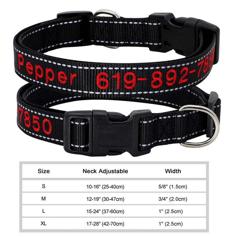 Personalisierte bestickte Nylon-Hundehalsband