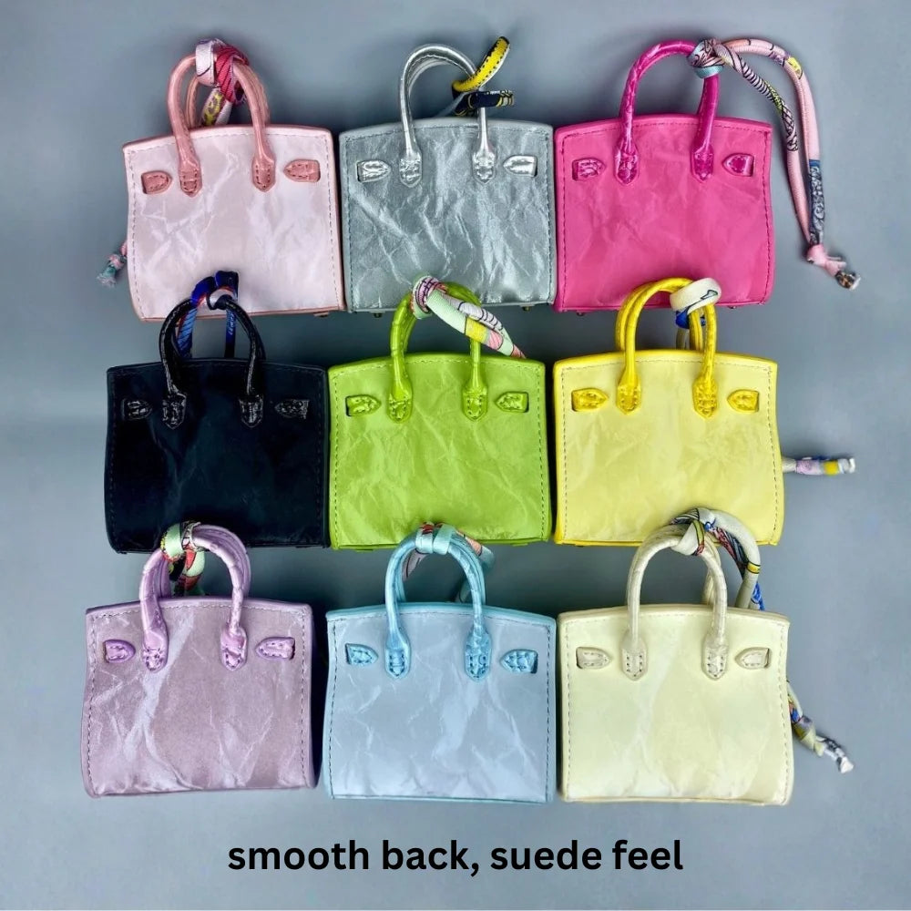 Handcrafted Mini House-Shaped Handbag with Puppy Keychain