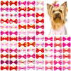 Pet Hair Bows with Rubber Bands - Assorted Styles for Small Dogs and Cats