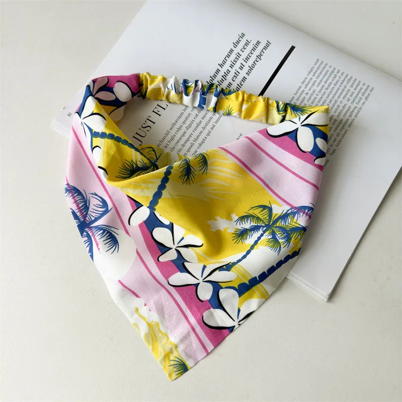 Boho Floral Print Cotton Triangle Hair Bandanas