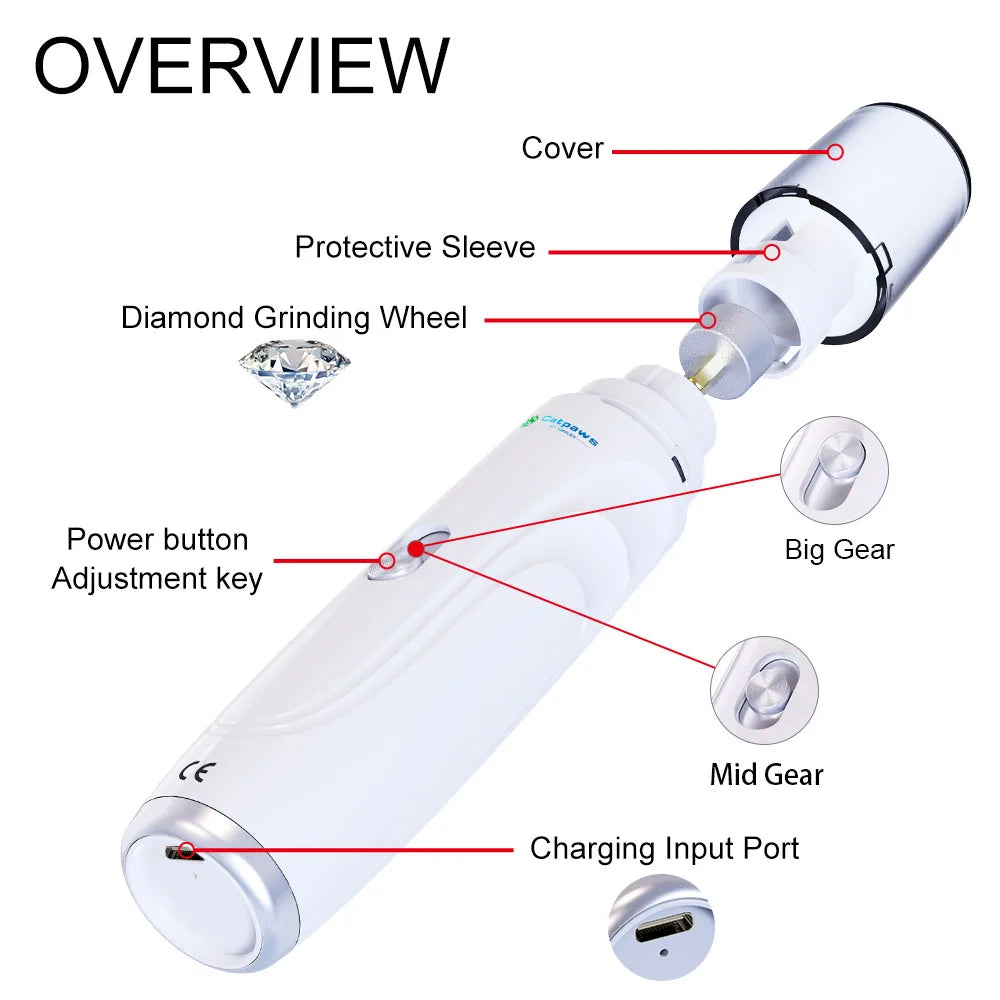Rechargeable Electric Pet Nail Grinder for Dogs and Cats