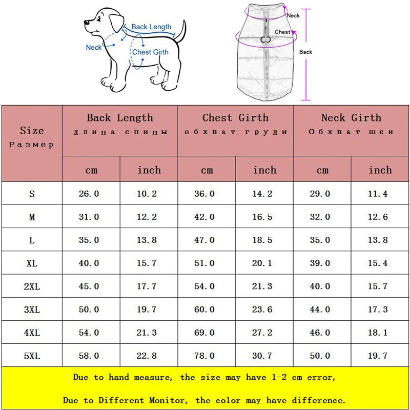 Chaleco impermeable acolchado para perro