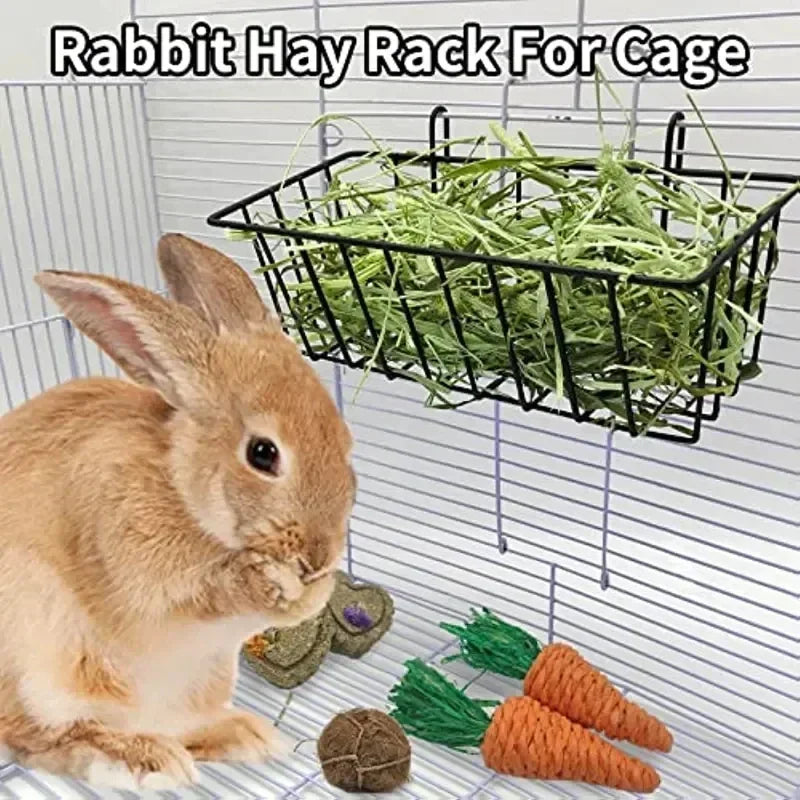 Heavy Duty Metal Hay Feeder for Rabbits and Small Pets