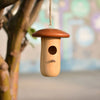 Wooden Hanging Hummingbird House with Natural Finish
