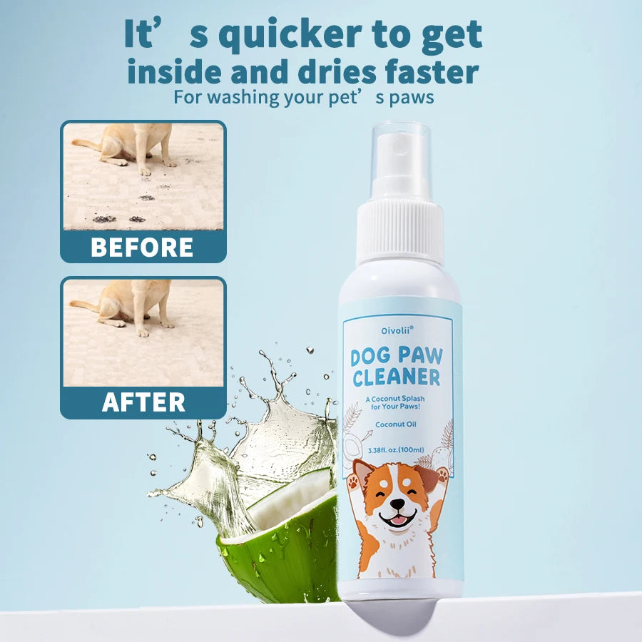 Waterless Paw Foam Cleaner with Built-In Silicone Brush