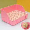 Corner Rabbit Litter Box with Removable Tray and Grid