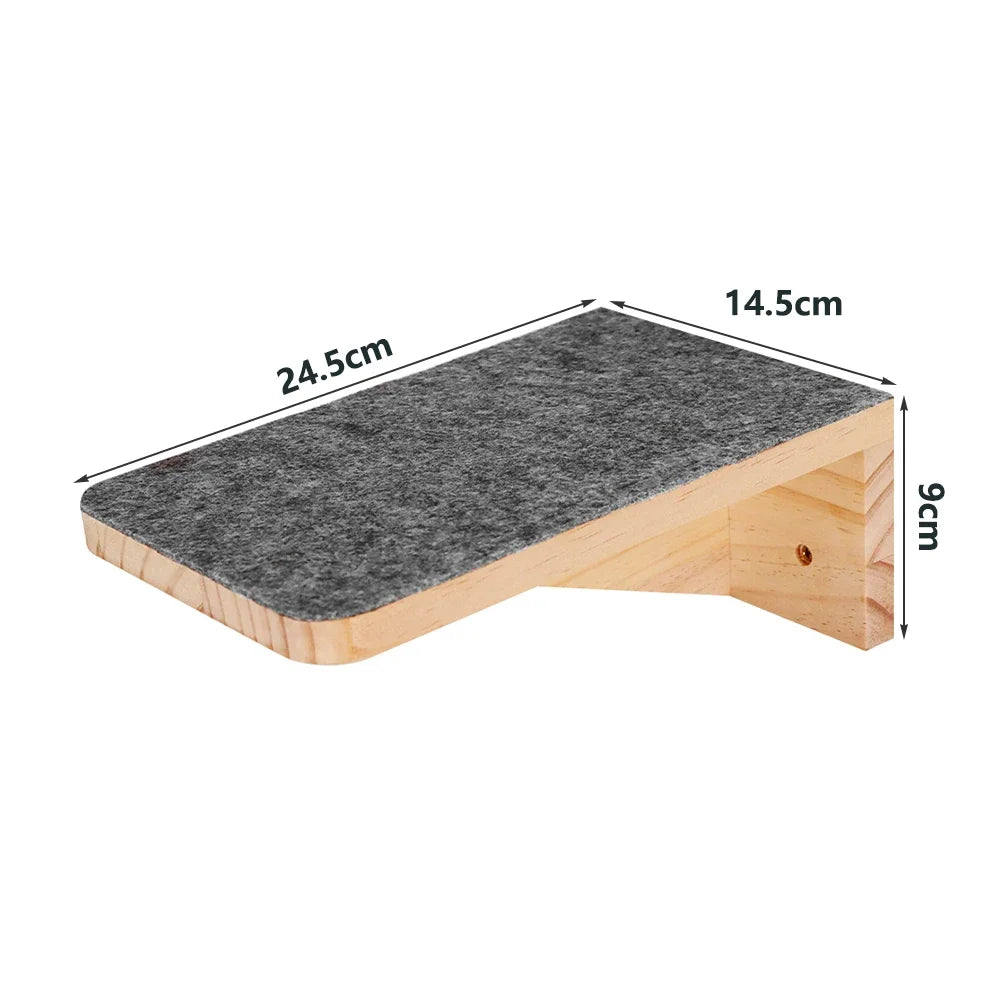 Wall-Mounted Cat Climbing Shelves with Hammock and Scratching Post