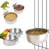 Stainless Steel Clamp-On Bird Feeder & Water Cup for Cages