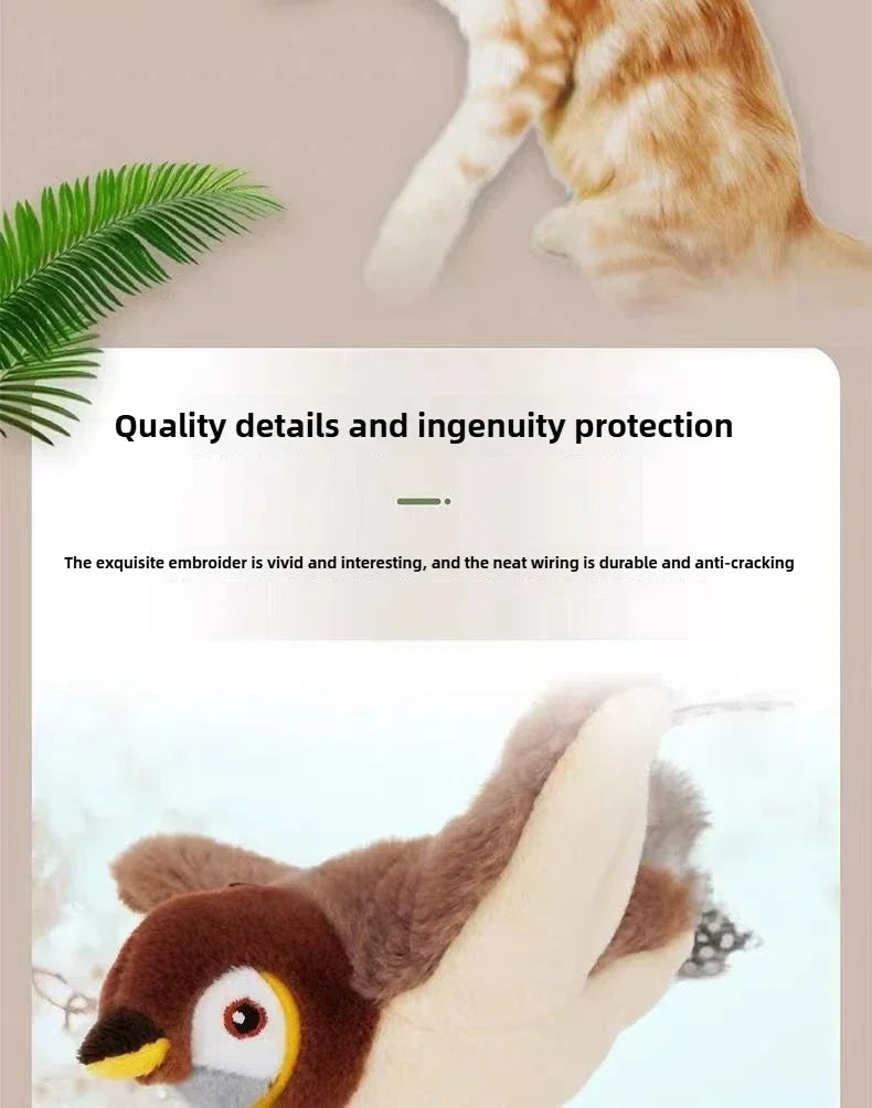 Rechargeable Chirping Bird Cat Toy with Catnip