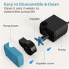 Diagram showing the disassembly and cleaning of a pump, including the pump cover, impeller, and impeller cover components.