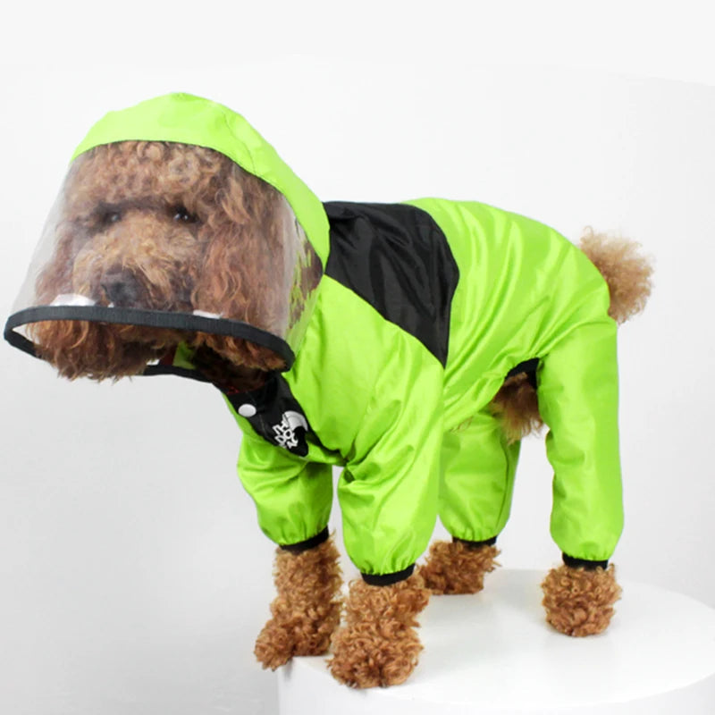 Impermeable para perros con estampado de cara divertida