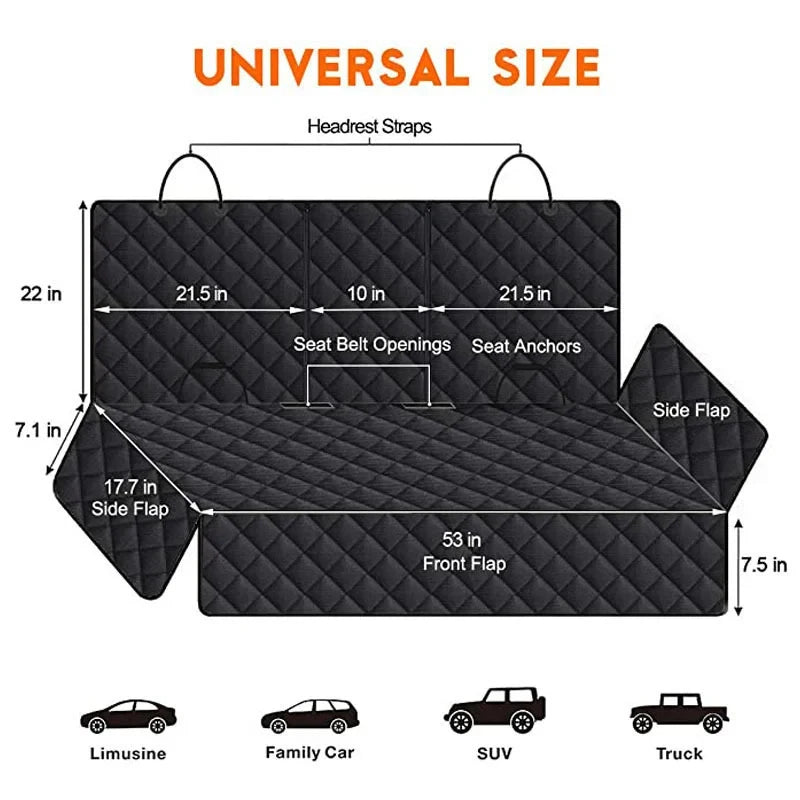 Waterproof Car Dog Seat Cover with Non-Slip Base