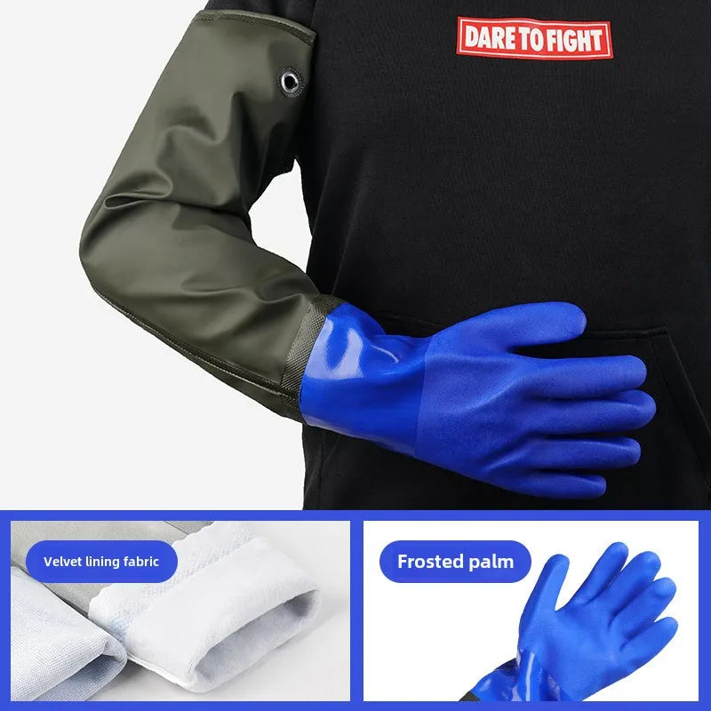 Extended Waterproof Rubber Gloves for Dishwashing, Car Washing & Labor Tasks