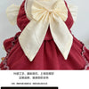 Elegant Cotton Pet Dress with Bow for Small Dogs and Cats