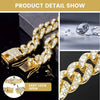 Goldene Metall-Kuban-Kette mit Diamantakzenten und einfachem Schloss-Öffnungsdesign für Haustiere.