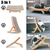Multi-Winkel Katzenkratzbaum & Lounge-Bett aus Holz