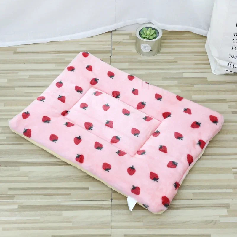Lit pour animaux de compagnie en peluche double face