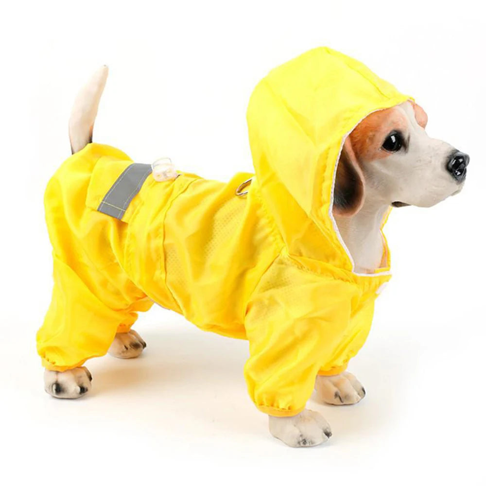 Adjustable Waterproof Dog Raincoat with Reflective Strap