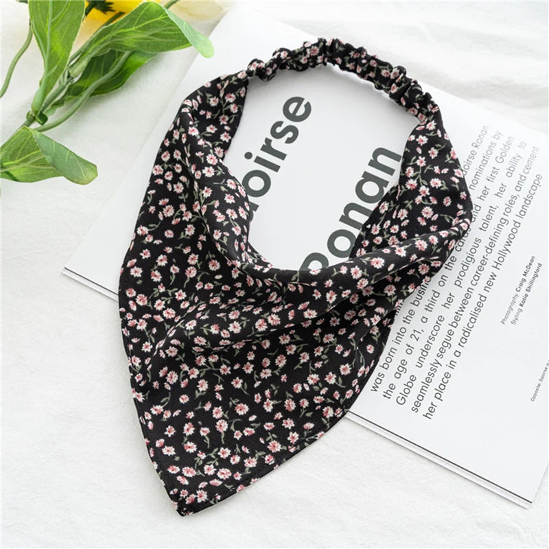 Boho Floral Print Cotton Triangle Hair Bandanas